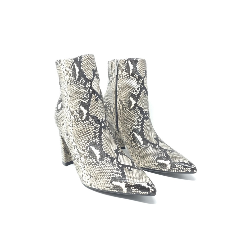 New Marc Fisher Greneda2 Snakeskin Leather Pointed Toe Ankle Boots - Picture 2 of 10